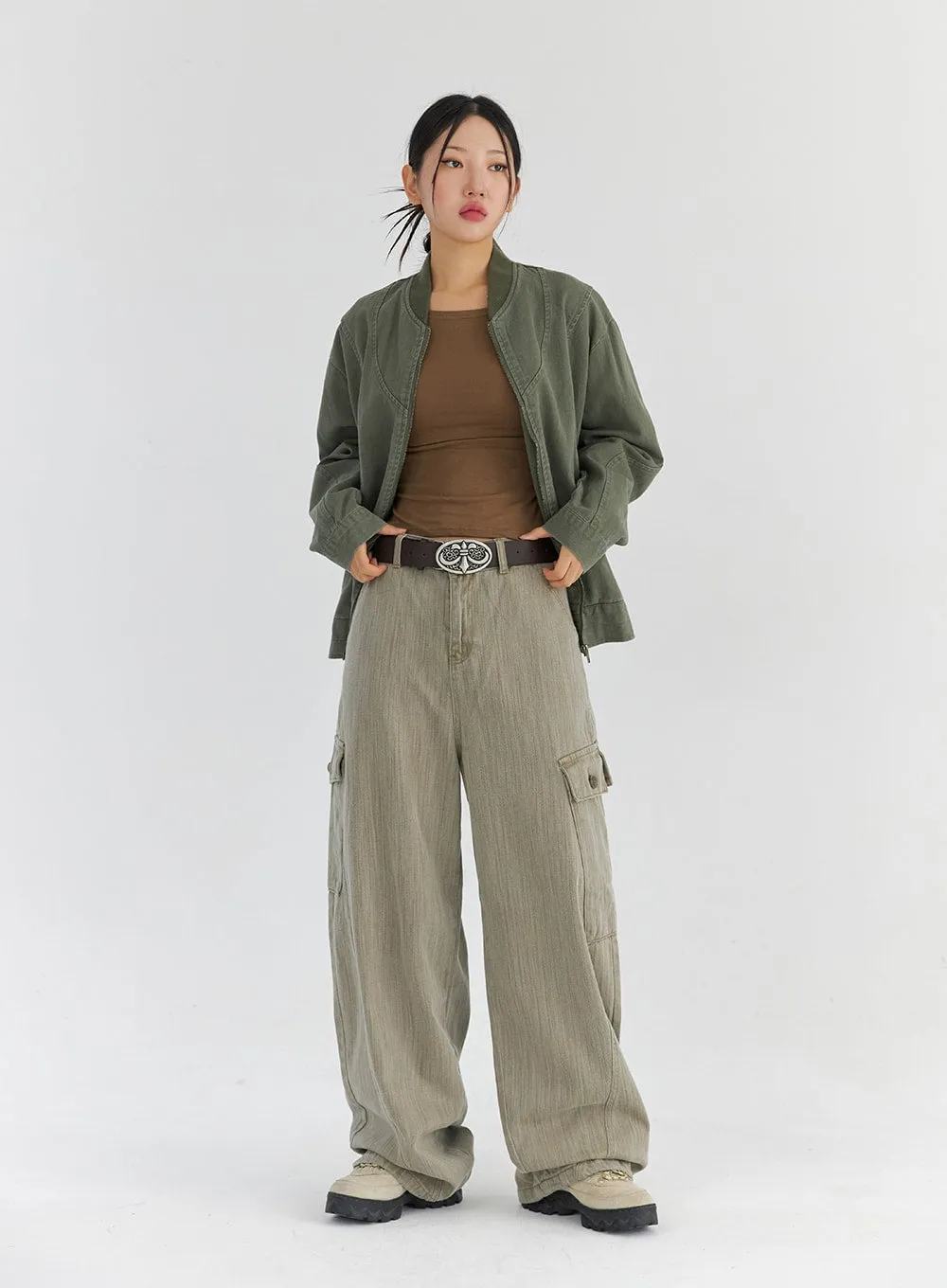 Loose Fit Bomber Jacket CS321 sold by Lewkin product image thumbnail 2
