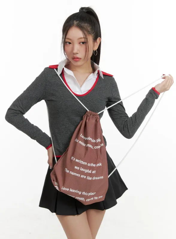 Lettering Love Nylon Gymsack OA416 sold by Lewkin
