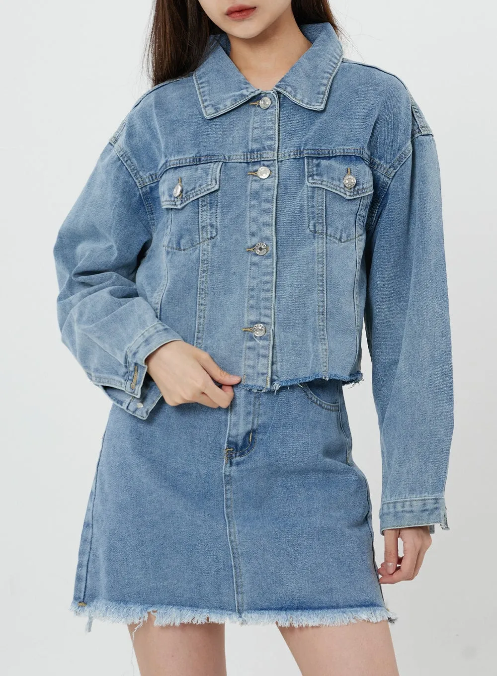 Sienna Crop Jeans Jacket CS21 sold by Lewkin product image thumbnail 2