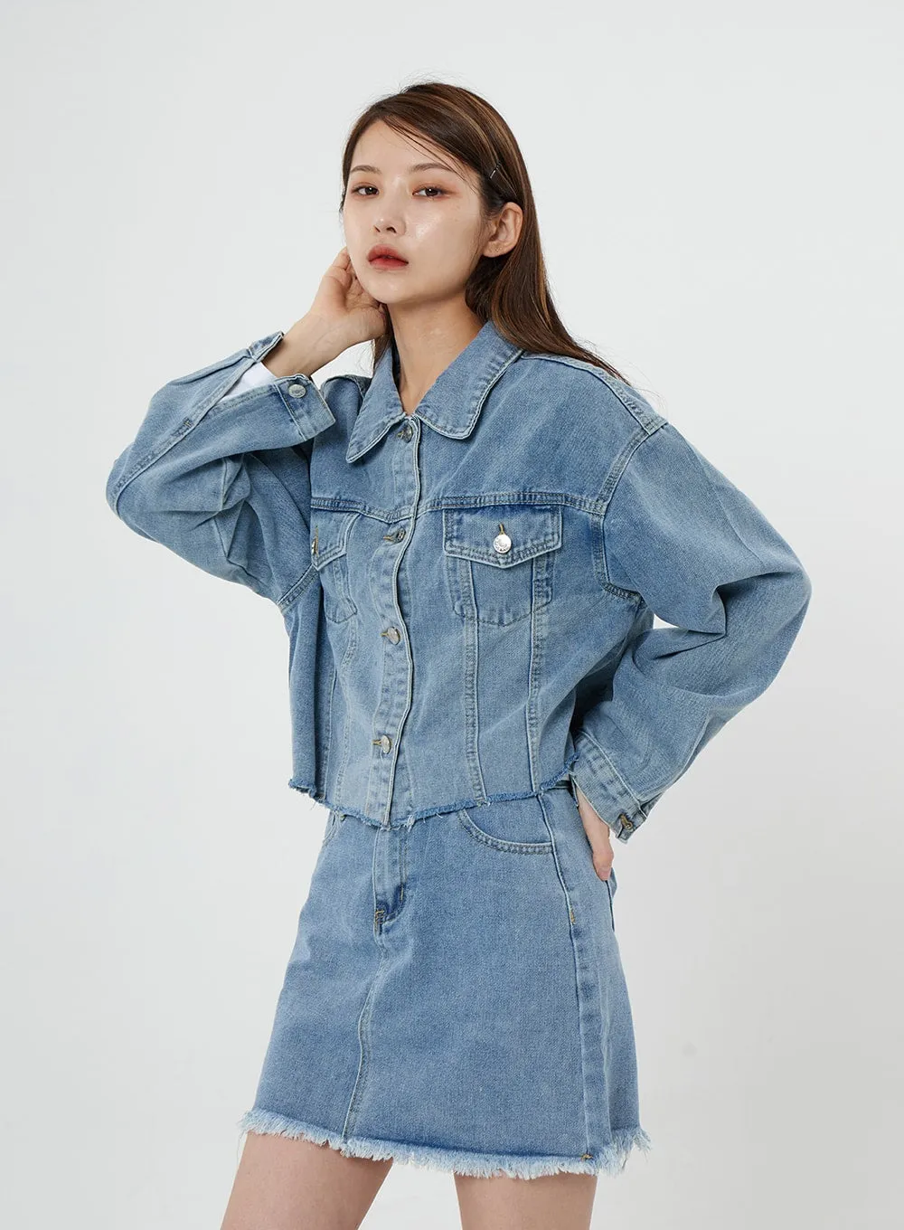 Sienna Crop Jeans Jacket CS21 sold by Lewkin