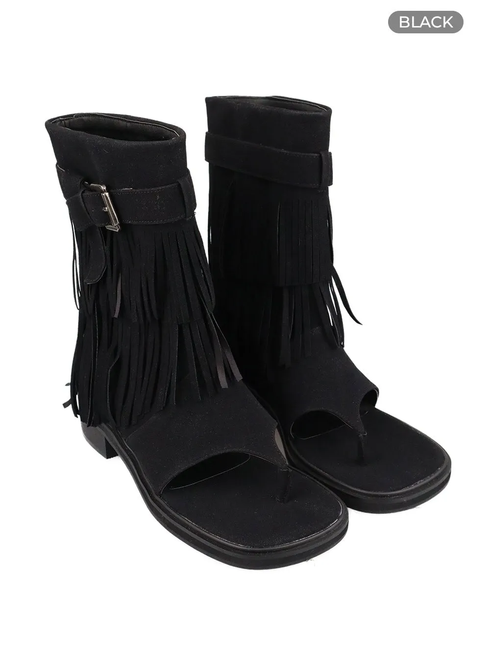 Boho Buckled Fringe Boots OA425 sold by Lewkin product image thumbnail 5