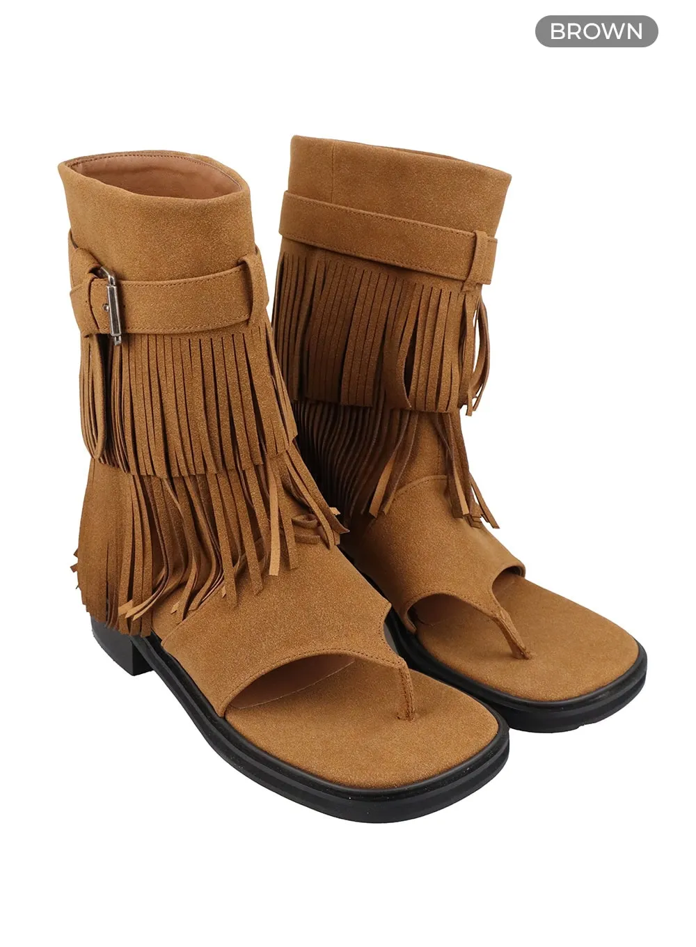 Boho Buckled Fringe Boots OA425 sold by Lewkin product image thumbnail 4