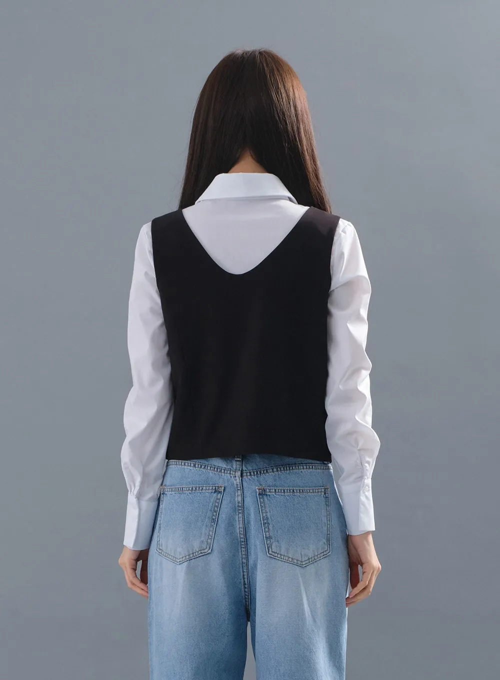 Cropped Button Down Vest CM3 sold by Lewkin product image thumbnail 5