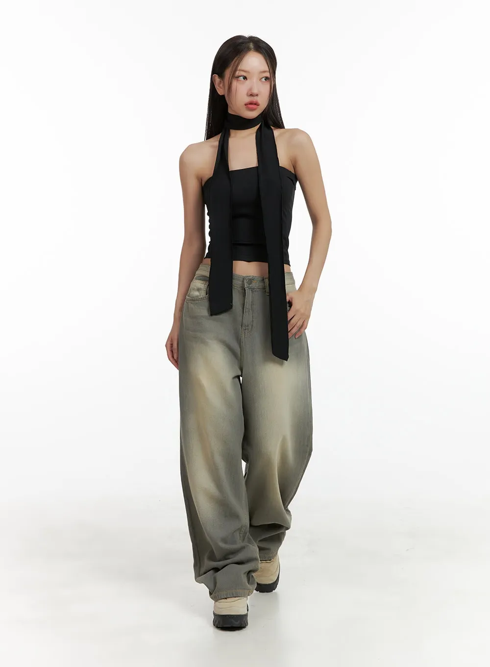 Basic Tube Top with Scarf CU404 sold by Lewkin product image thumbnail 2
