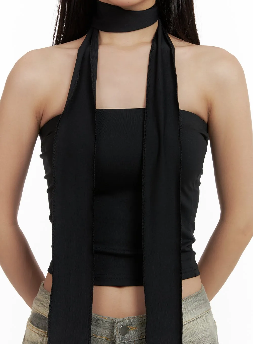 Basic Tube Top with Scarf CU404 sold by Lewkin product image thumbnail 3