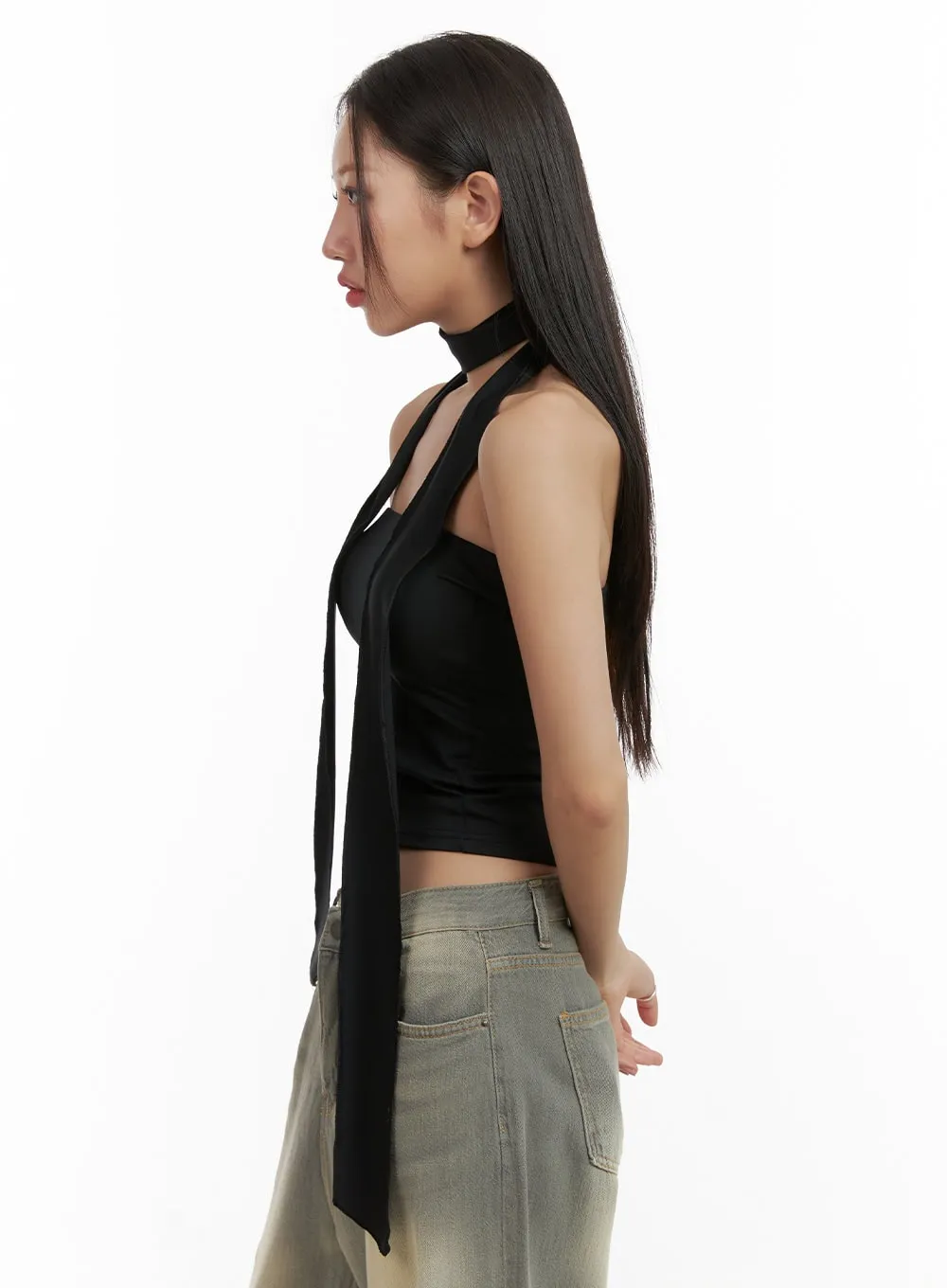 Basic Tube Top with Scarf CU404 sold by Lewkin product image thumbnail 4