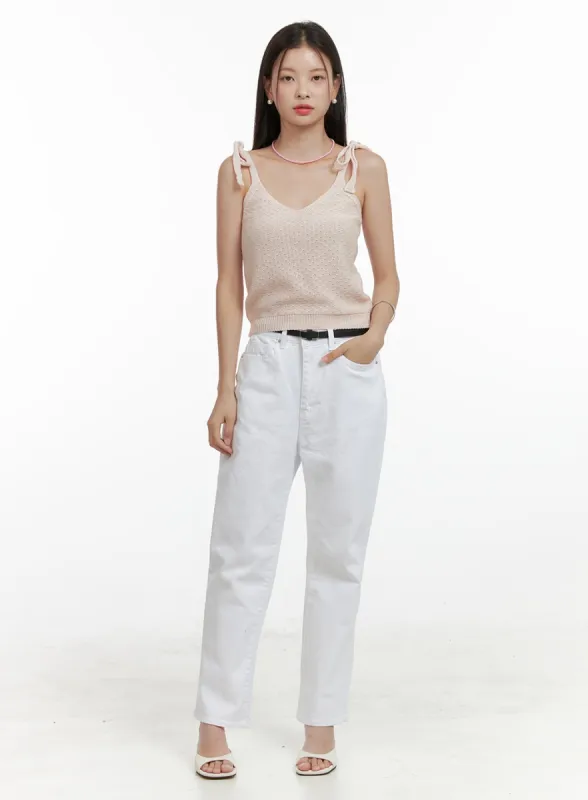 Solid Cotton Straight Pants OL411 sold by Lewkin