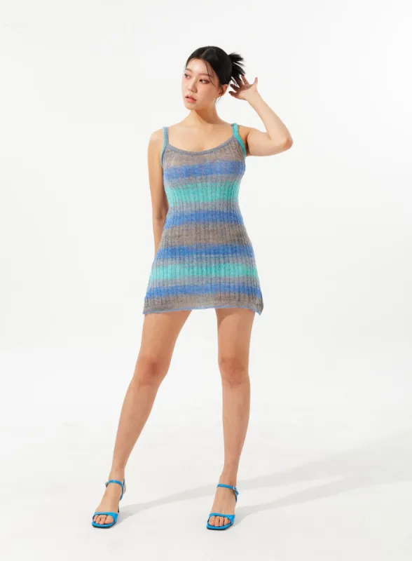 Stripe Knit Mini Dress IM323 sold by Lewkin