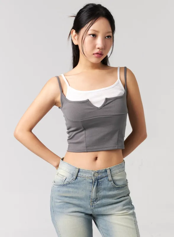 Cropped Layered Top CL311 sold by Lewkin