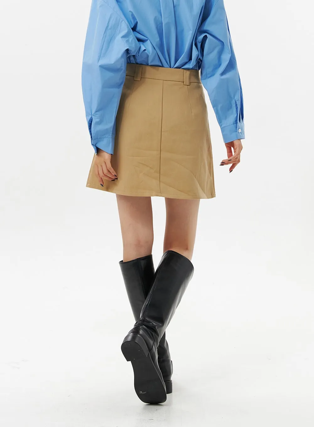 Cotton Pleated Mini Skirt OO312 sold by Lewkin product image thumbnail 4