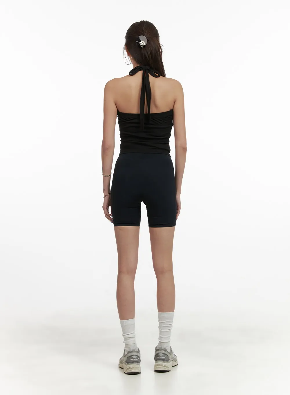 Activewear Solid Biker Shorts CY423 sold by Lewkin product image thumbnail 5