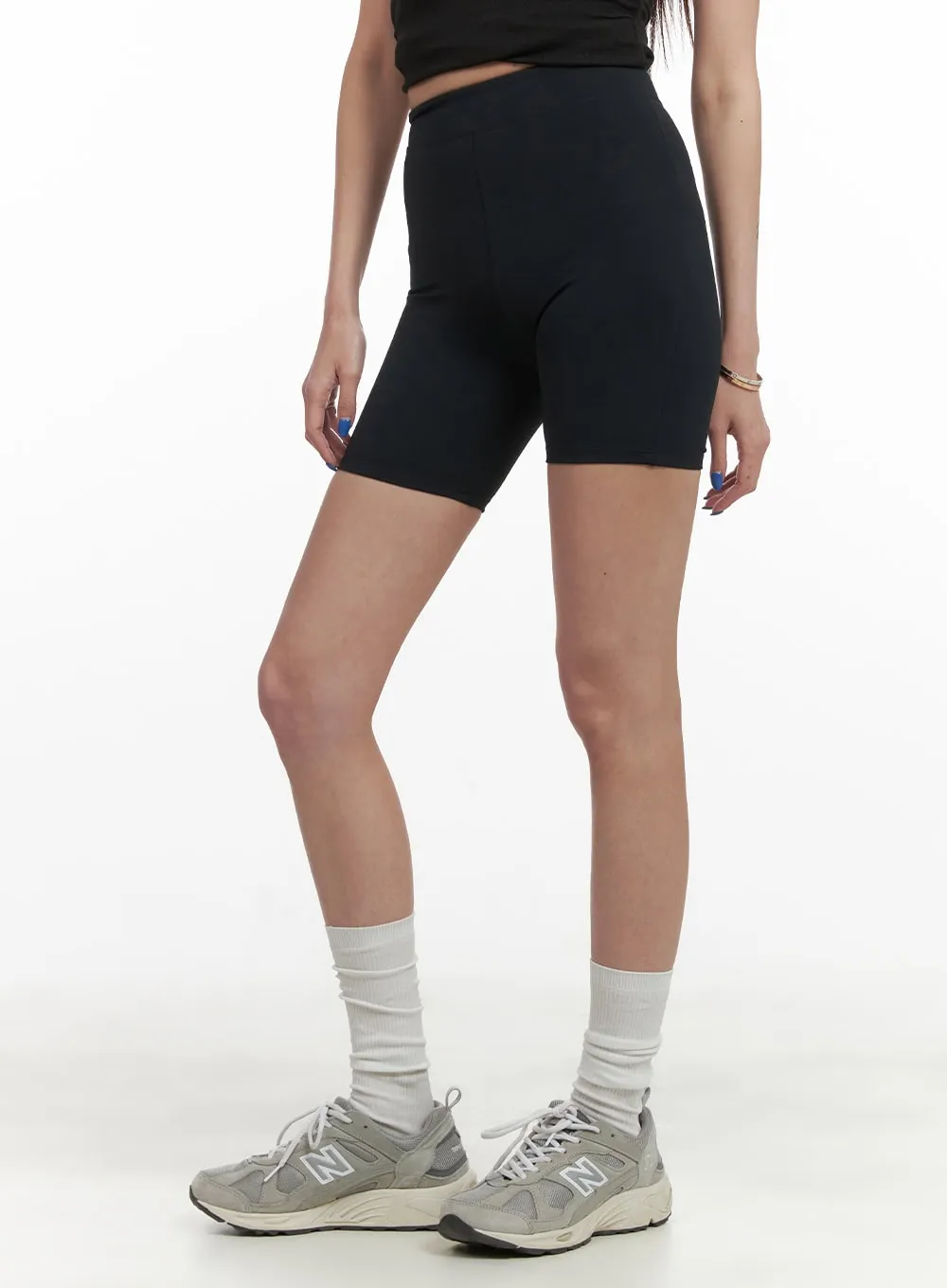 Activewear Solid Biker Shorts CY423 sold by Lewkin product image thumbnail 2