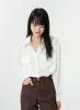 Washed Dark Brown Straight Fit Pants OG24 sold by Lewkin