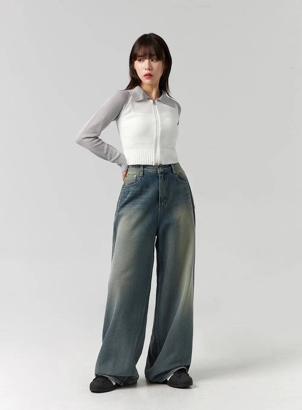 Collar Zip-Up Knit Sweater CG330 sold by Lewkin product image thumbnail 3