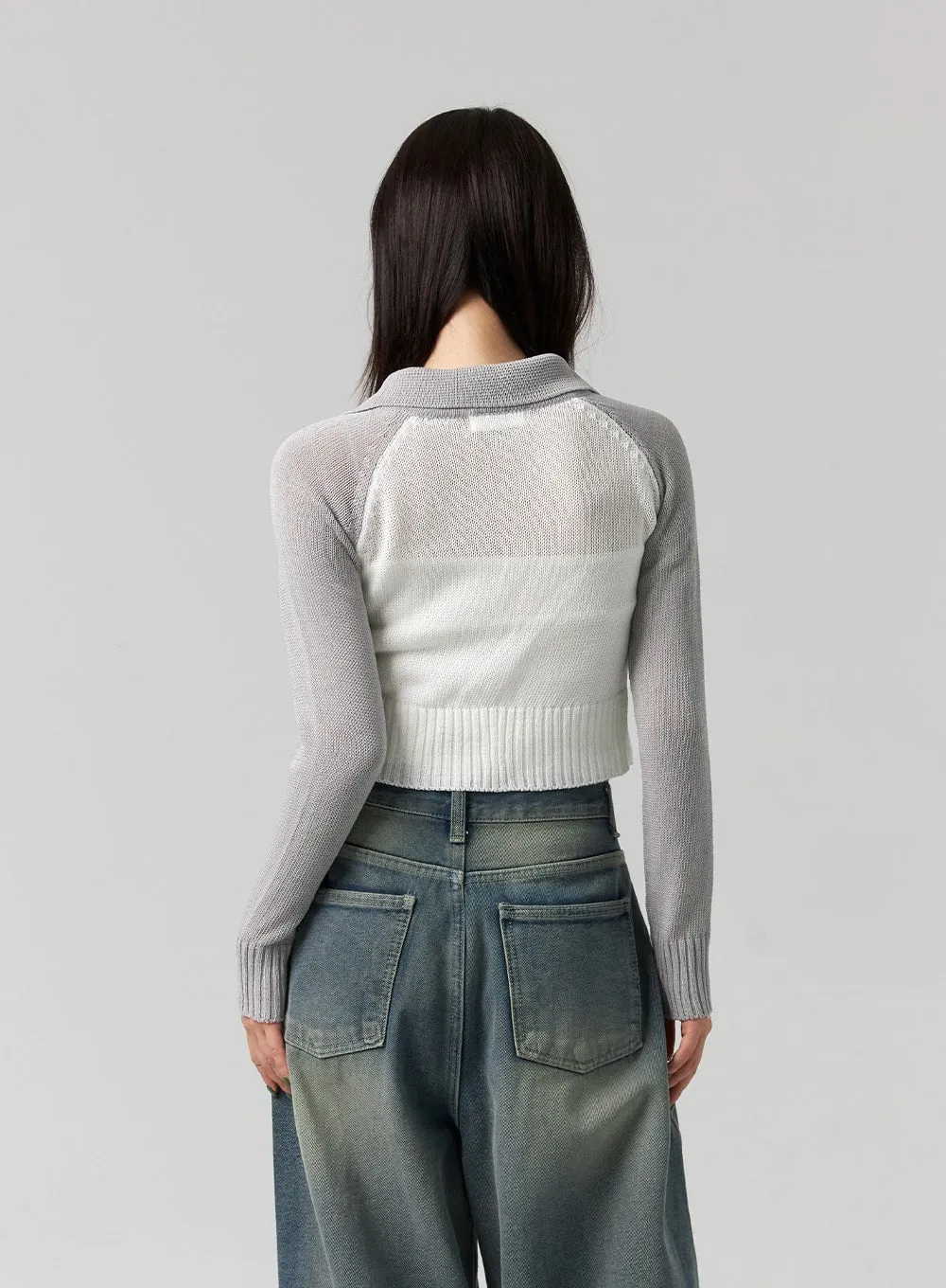 Collar Zip-Up Knit Sweater CG330 sold by Lewkin product image thumbnail 5