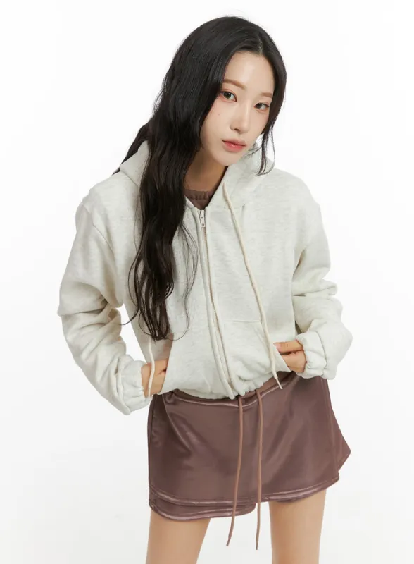 Zip-Up Crop Hoodie Jacket CJ409 sold by Lewkin