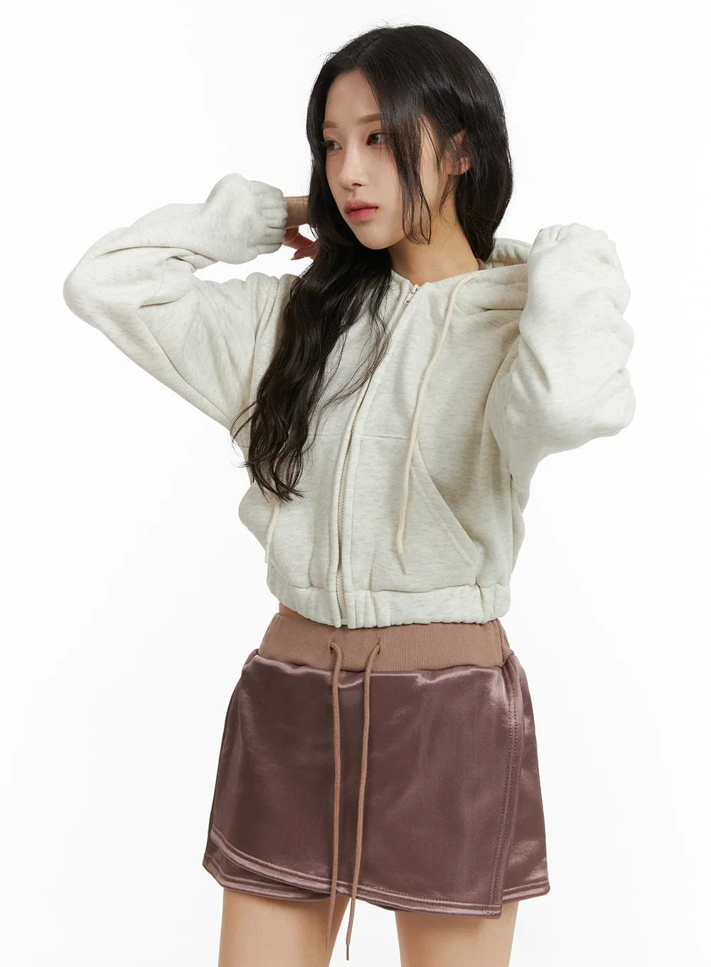 Zip-Up Crop Hoodie Jacket CJ409 sold by Lewkin product image thumbnail 4
