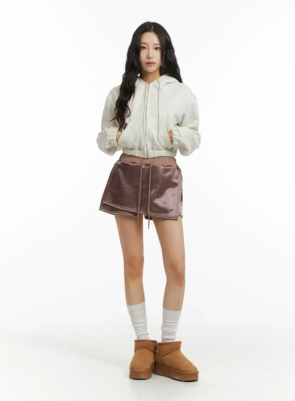 Zip-Up Crop Hoodie Jacket CJ409 sold by Lewkin product image thumbnail 3