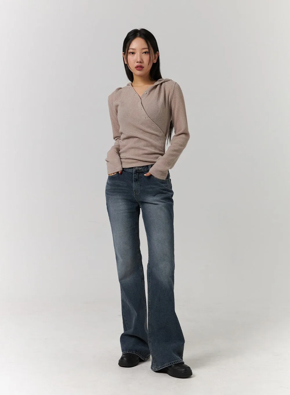 Washed Denim Bootcut Jeans CD329 sold by Lewkin product image thumbnail 2