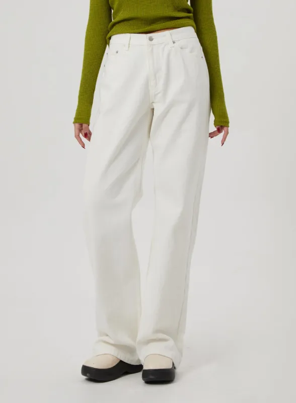 Wide Leg White Jeans BF310 sold by Lewkin
