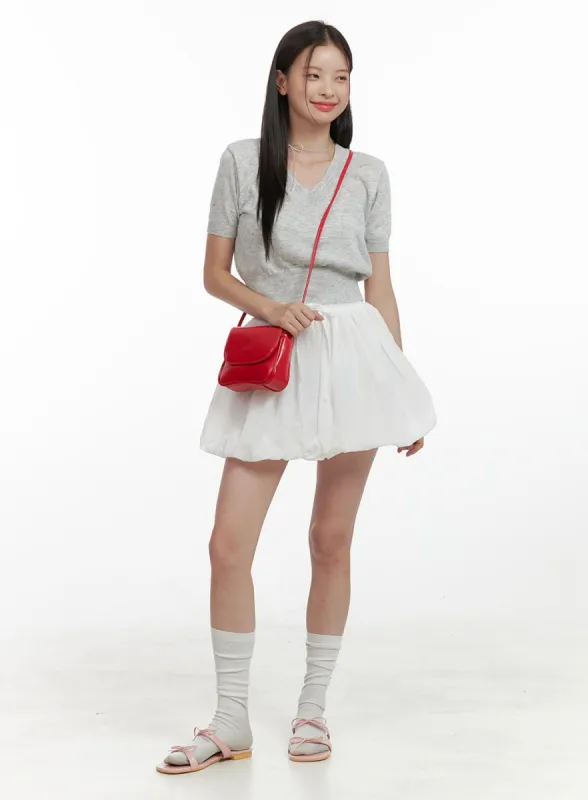 String Banded Bubble Hem Mini Skirt OL411 sold by Lewkin
