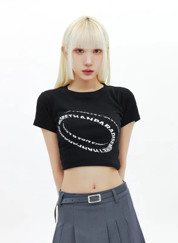 Graphic Crewneck Tee BA318 sold by Lewkin
