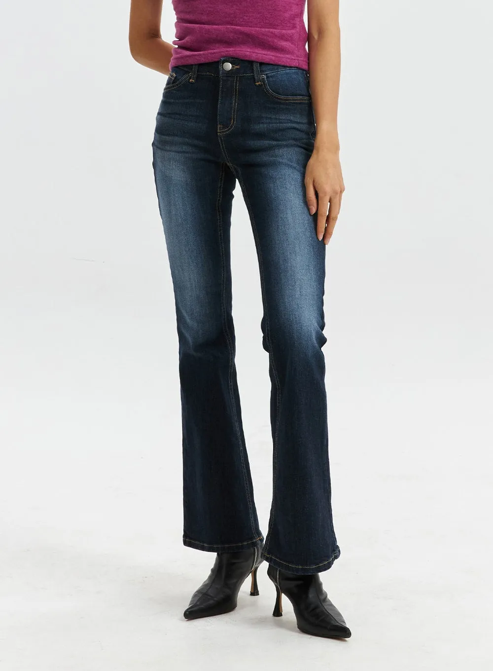 Blue Washed Bootcut Jeans CD321 sold by Lewkin product image thumbnail 4