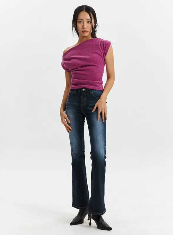 Blue Washed Bootcut Jeans CD321 sold by Lewkin