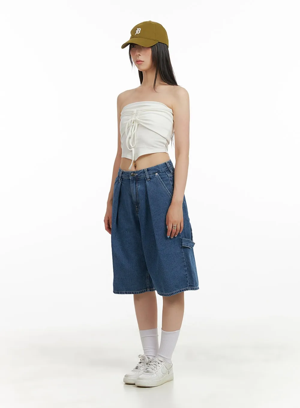 Shirred Tube Crop Top CU424 sold by Lewkin product image thumbnail 5