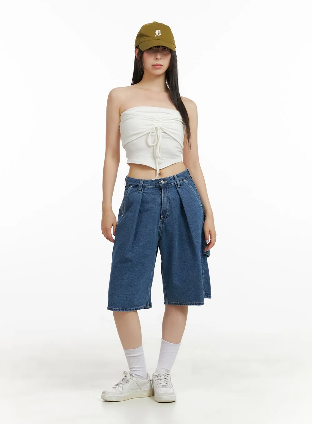 Shirred Tube Crop Top CU424 sold by Lewkin product image thumbnail 2