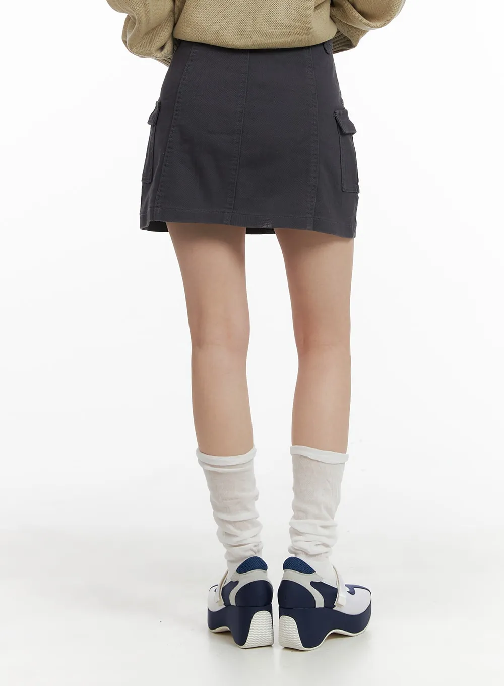 Solid Cargo Mini Skirt OM408 sold by Lewkin product image thumbnail 5