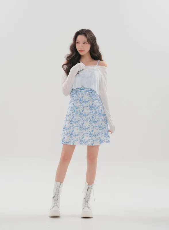 Tie Dye Sleeveless Mini Dress and Top Set sold by Lewkin