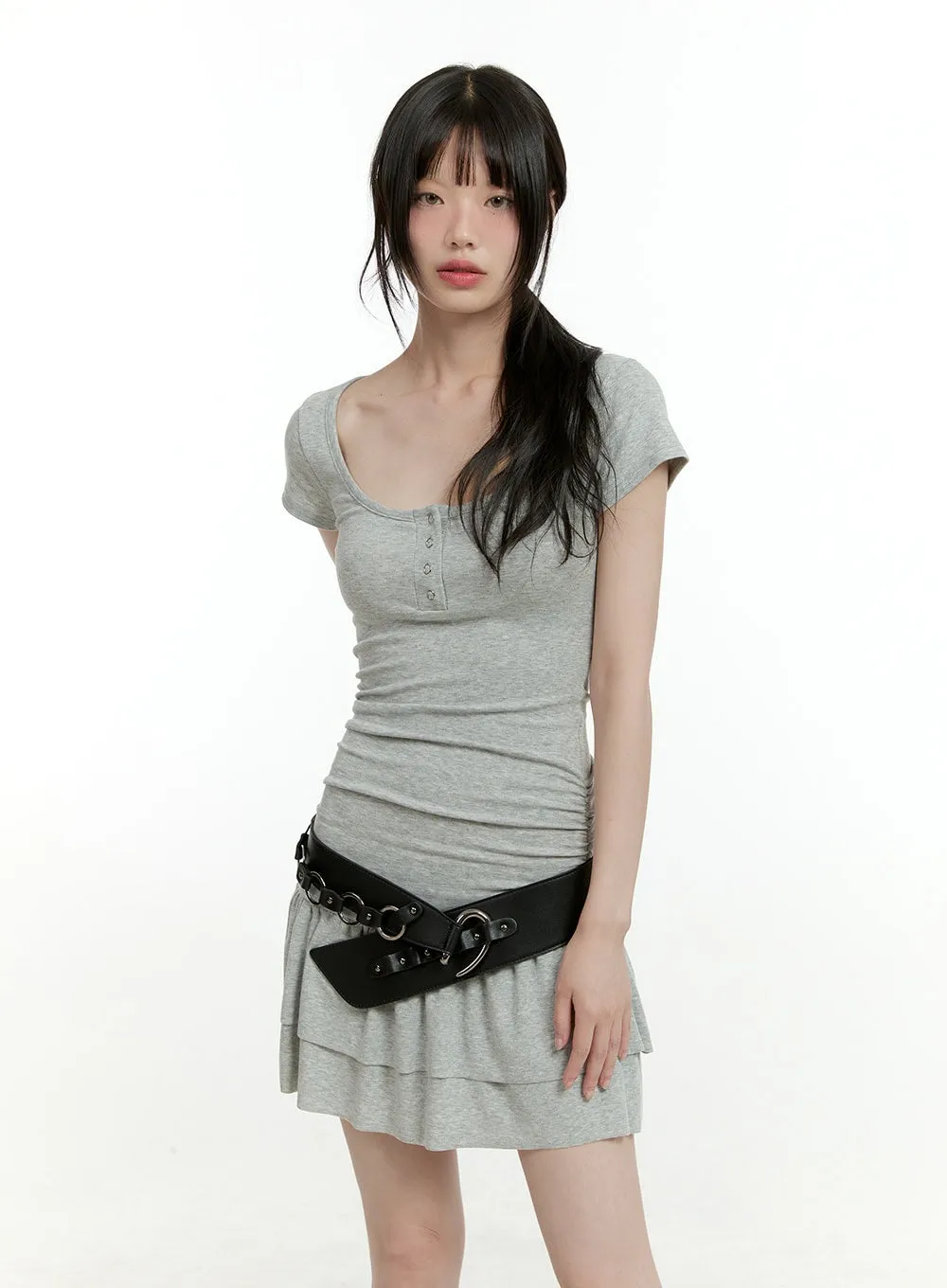 Scoop Neck Flare Mini Dress CL426 sold by Lewkin product image thumbnail 4