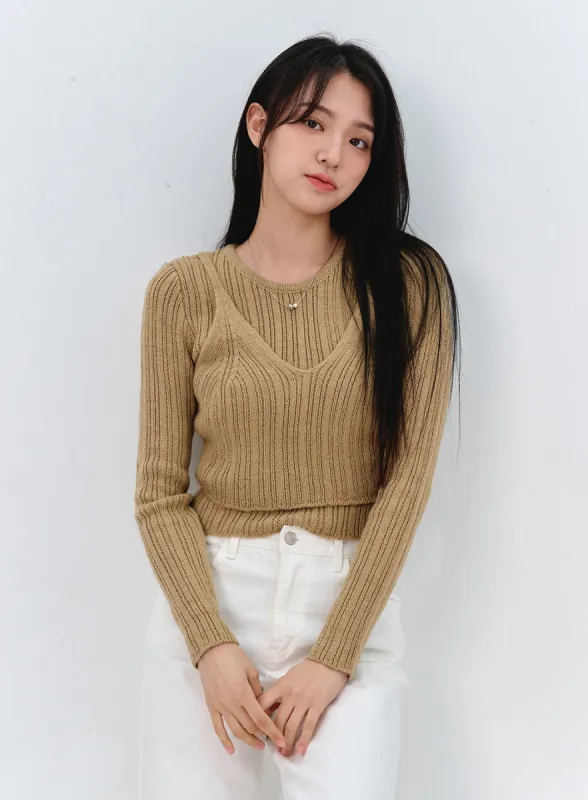 Bustier Layered Knit OO319 sold by Lewkin