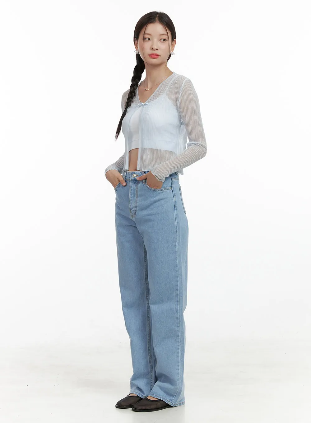 Light Straight Leg Jeans OL411 sold by Lewkin product image thumbnail 5
