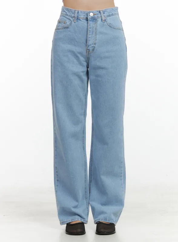 Light Straight Leg Jeans OL411 sold by Lewkin