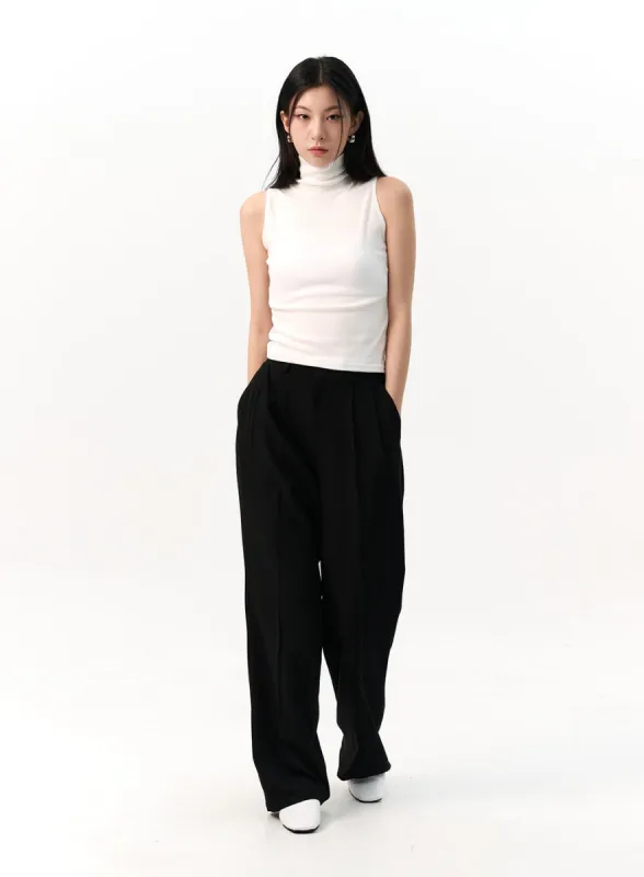 Wide-Fit Pintuck Trousers IO320 sold by Lewkin