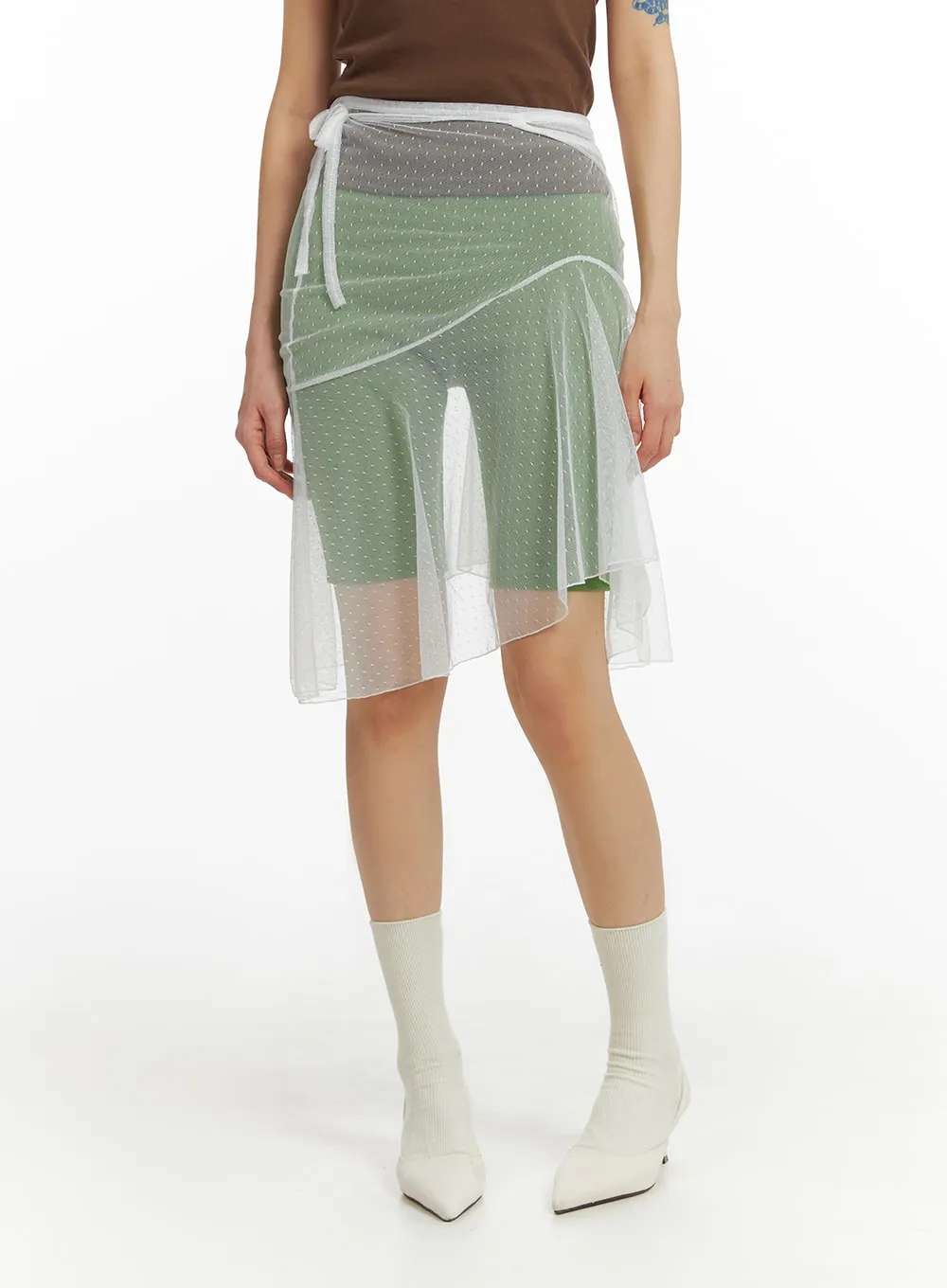 Mesh Polka Dot Cover-Up Skirt IM414 sold by Lewkin product image thumbnail 2