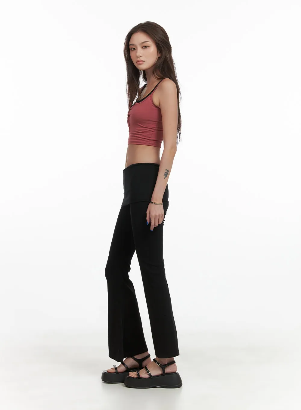 Activewear Bootcut Wrap Leggings CY423 sold by Lewkin product image thumbnail 5