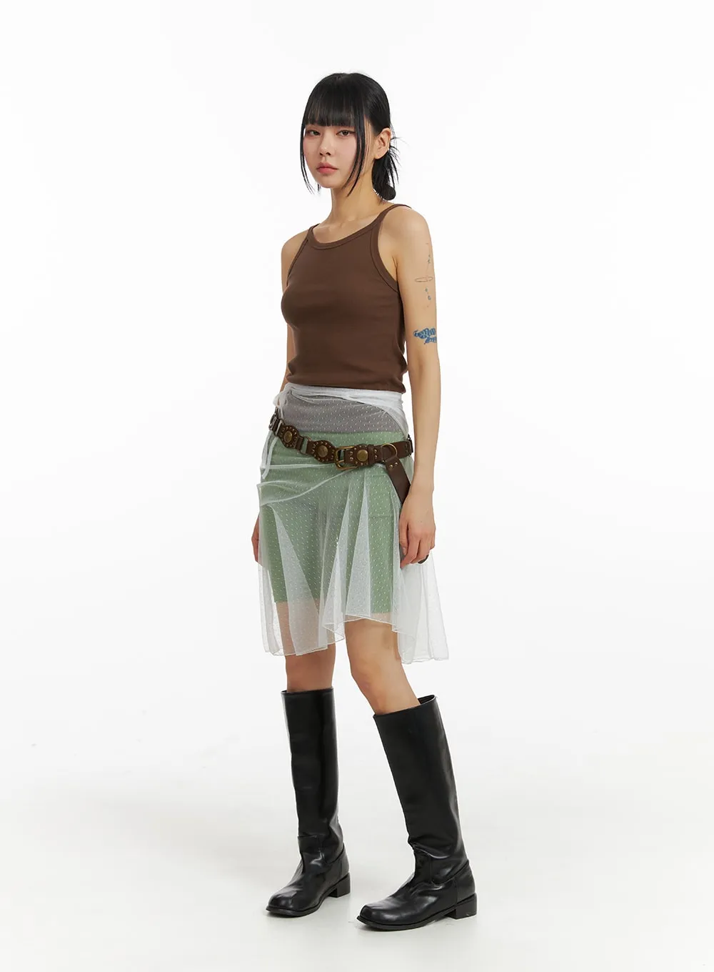 Mesh Polka Dot Cover-Up Skirt IM414 sold by Lewkin product image thumbnail 4