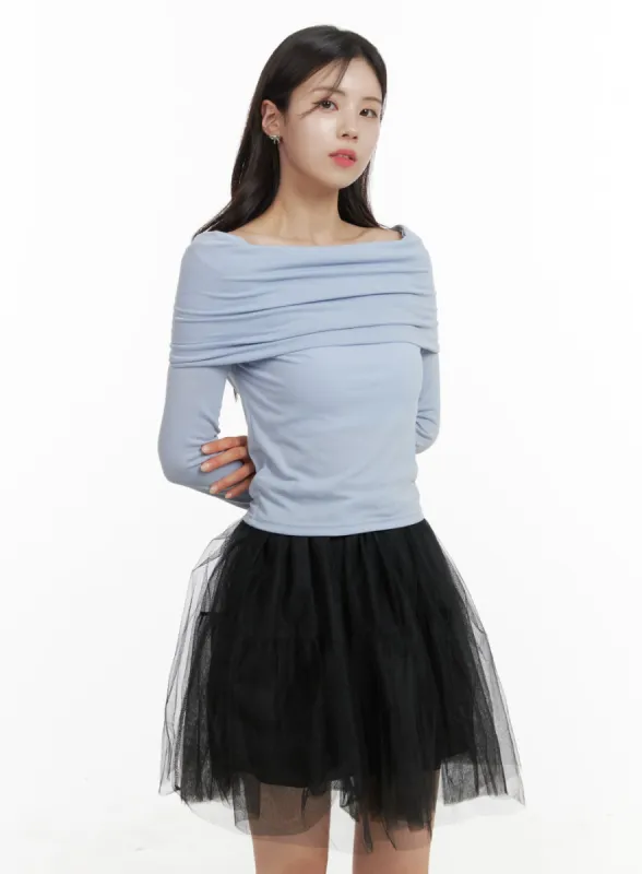 Off-Shoulder Folded Top OA419 sold by Lewkin