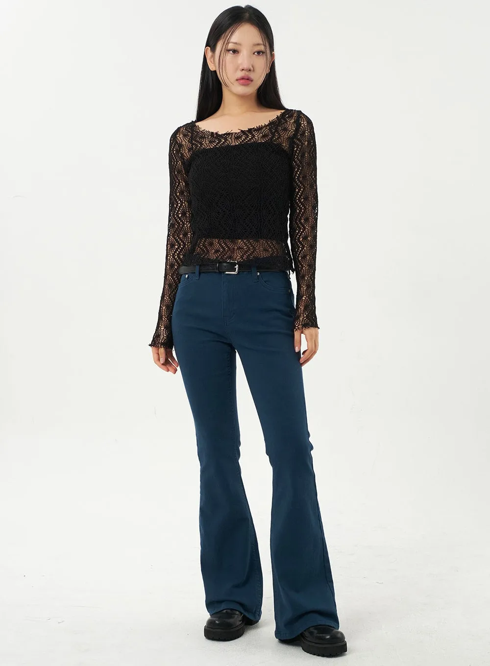 Bootcut Cotton Pants CA325 sold by Lewkin