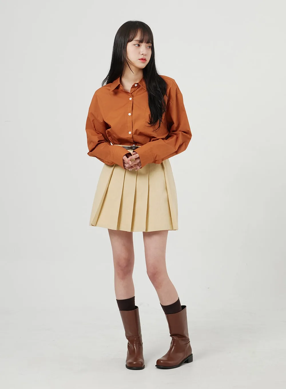 Simple Pleated Mini Skirt OF324 sold by Lewkin product image thumbnail 2