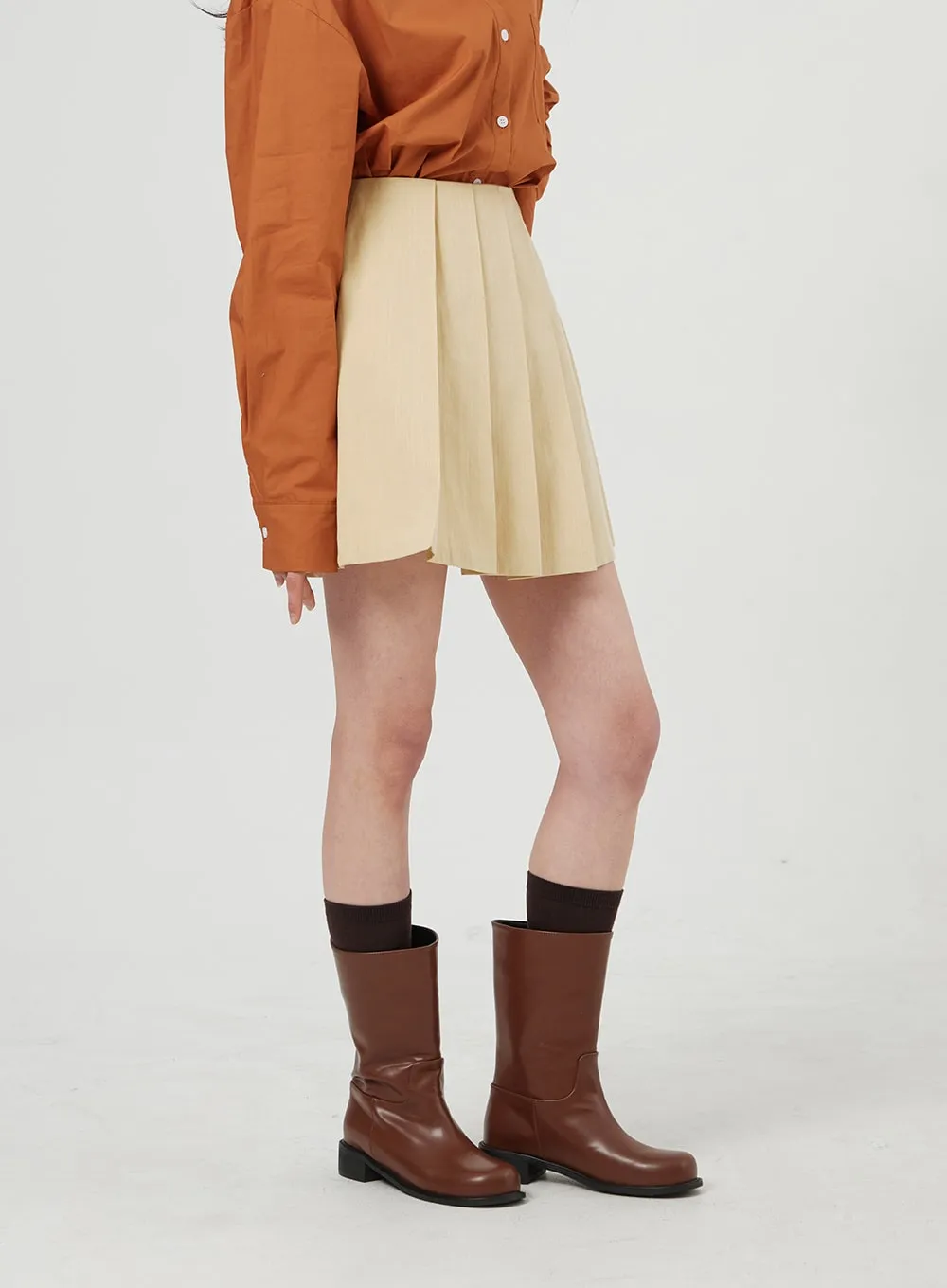 Simple Pleated Mini Skirt OF324 sold by Lewkin product image thumbnail 4