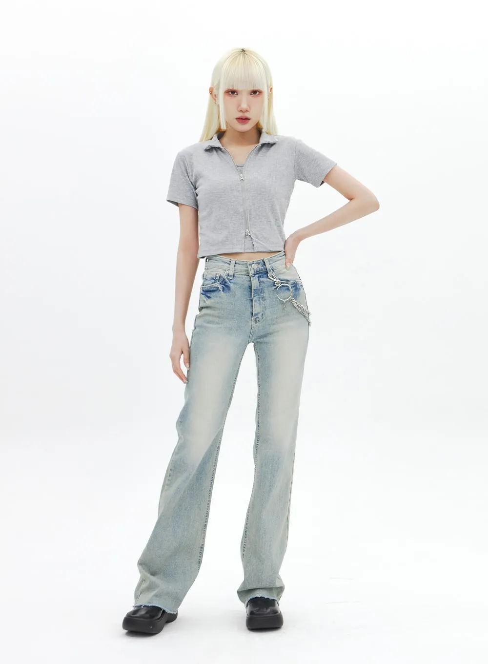High Waist Bootcut Jeans BA320 sold by Lewkin product image thumbnail 2