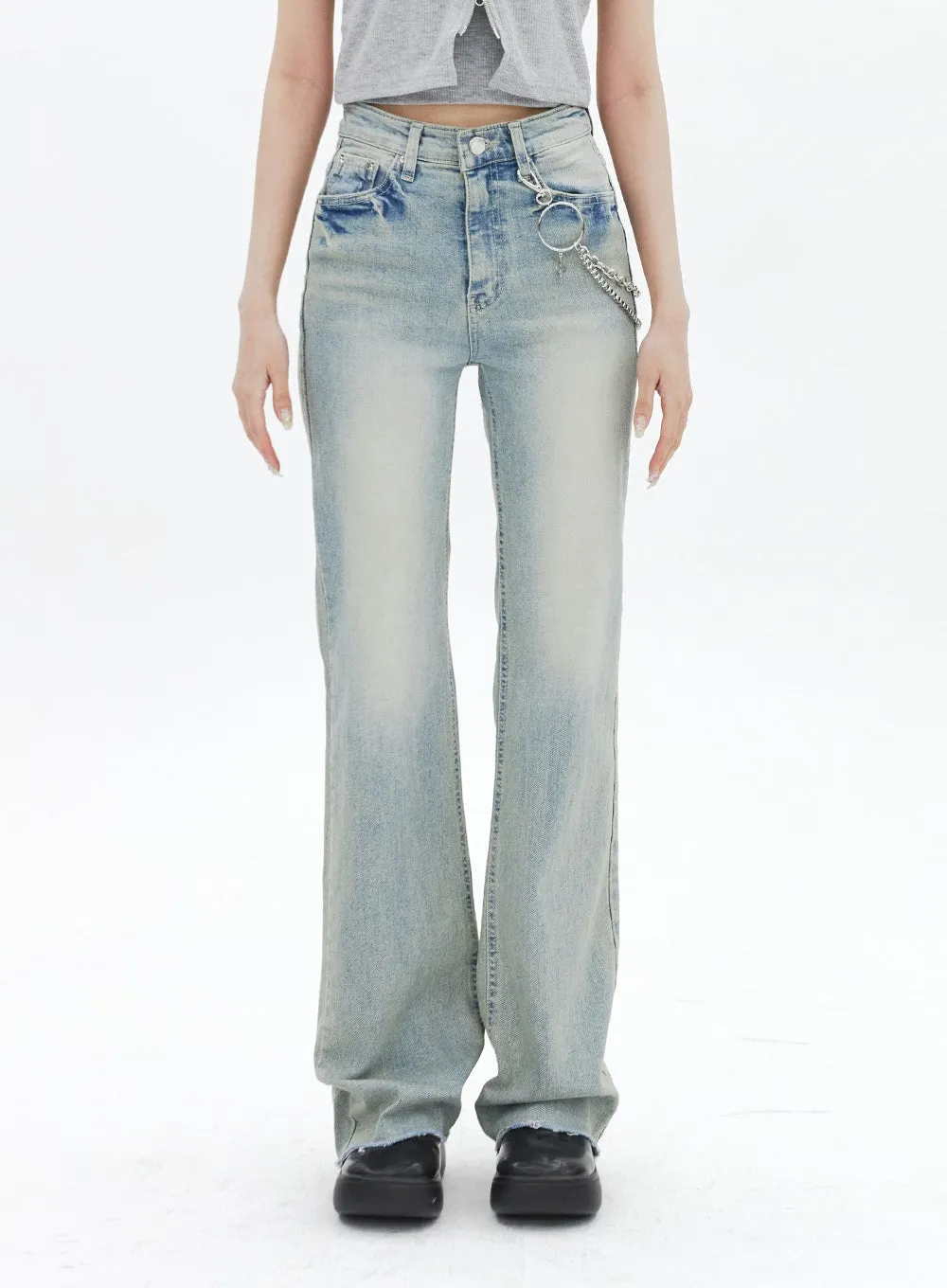 High Waist Bootcut Jeans BA320 sold by Lewkin