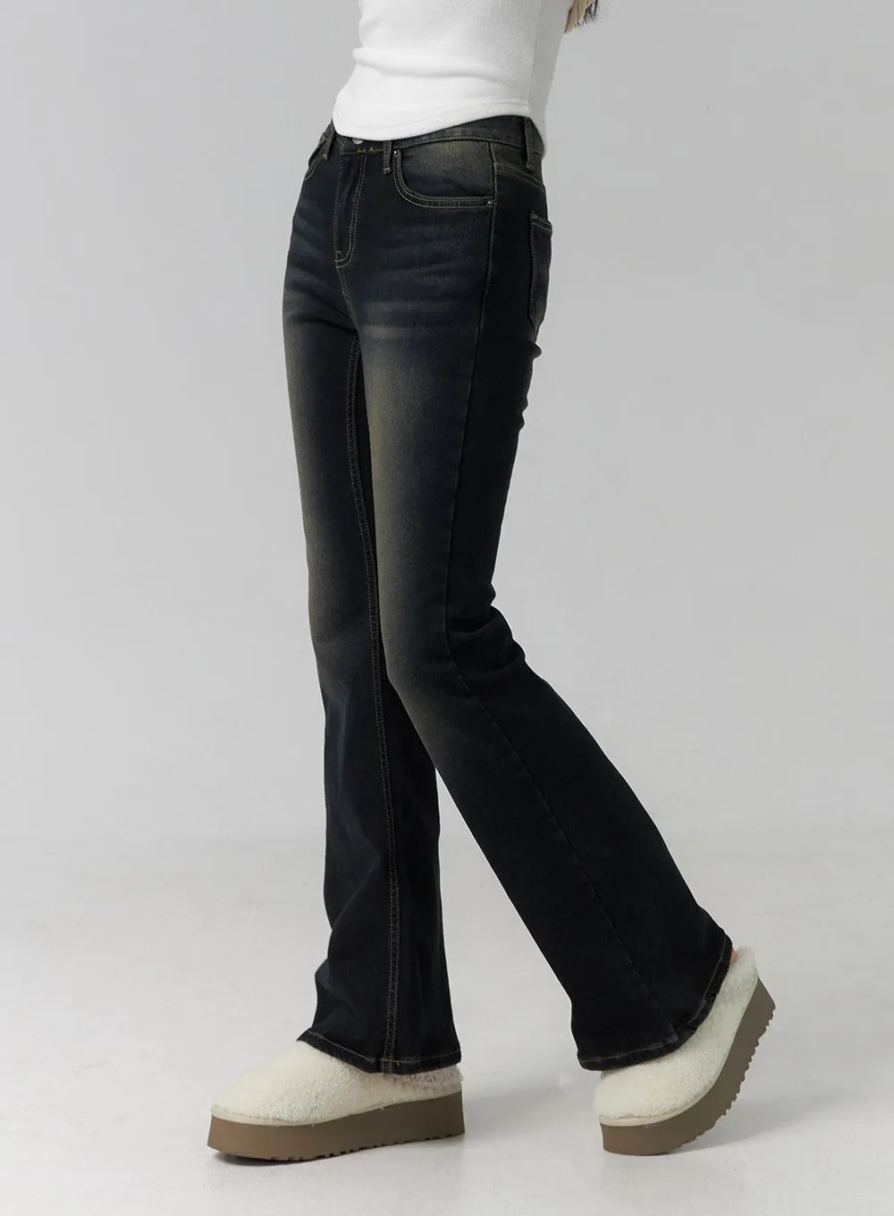 Washed Low Rise Bootcut Jeans CD308 sold by Lewkin product image thumbnail 5