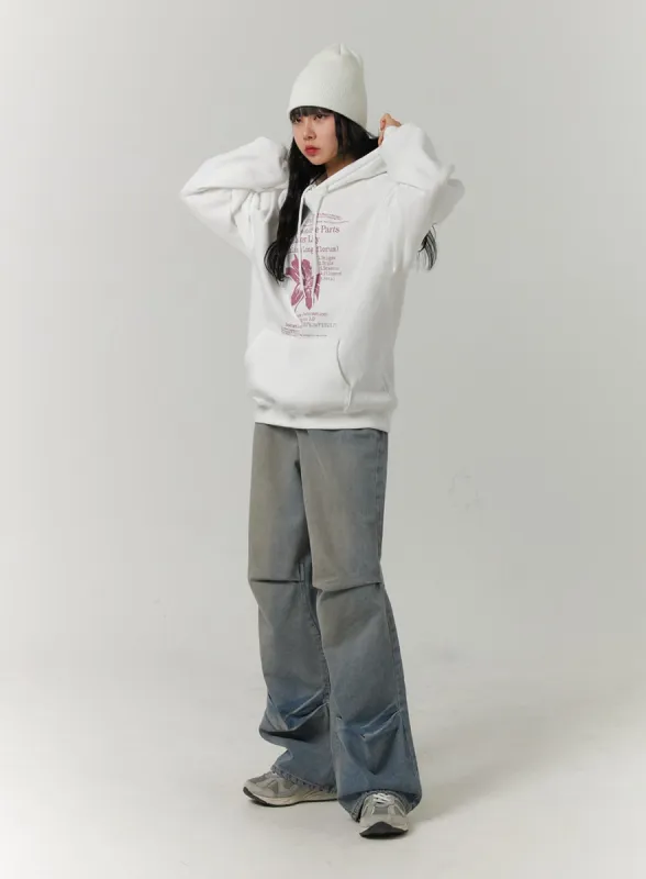 Pintuck Washed Denim Wide-Leg Jeans CJ418 sold by Lewkin