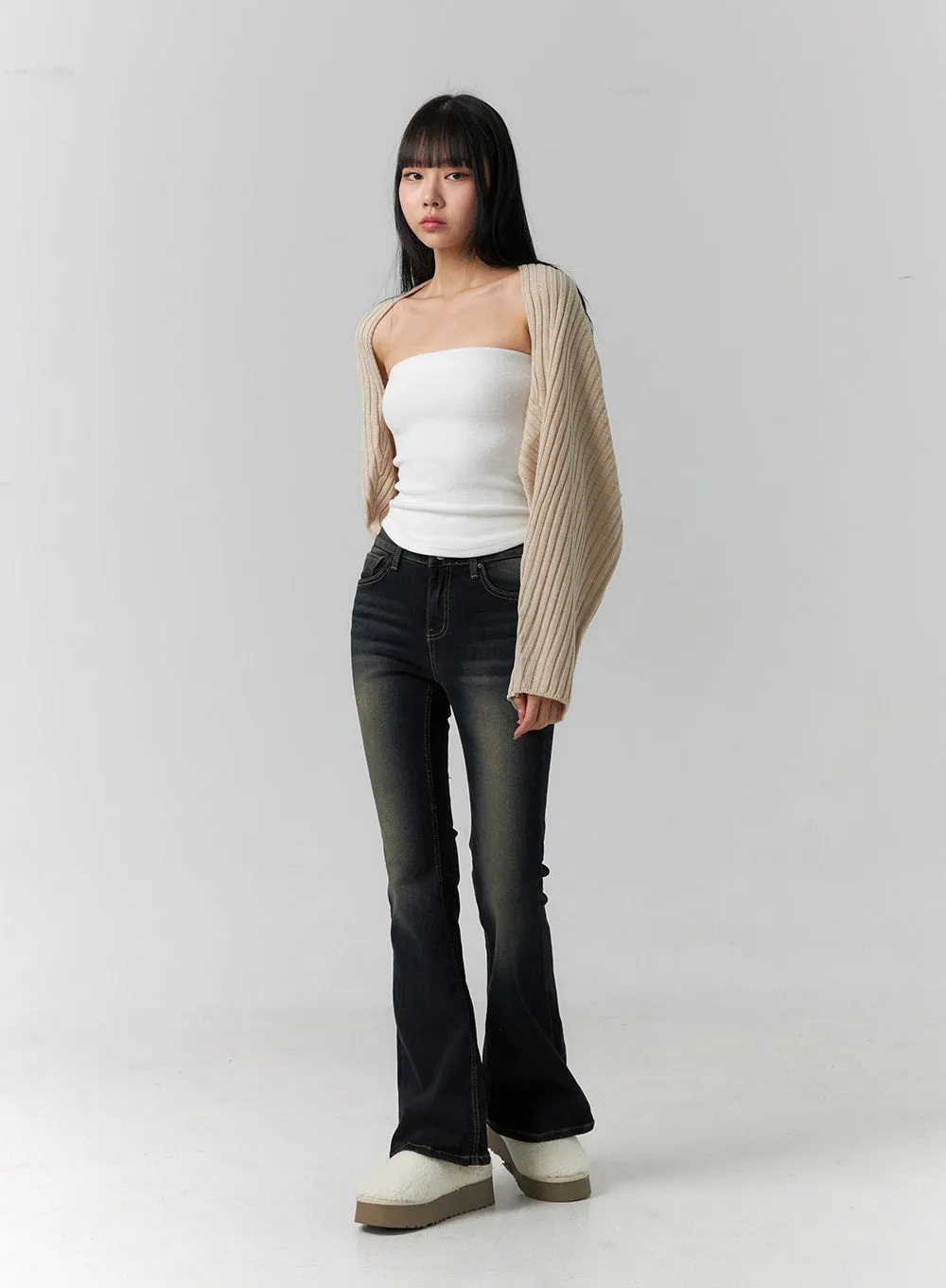 Washed Low Rise Bootcut Jeans CD308 sold by Lewkin product image thumbnail 2