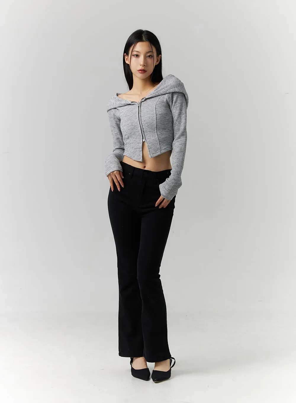 Off-Shoulder Hoodie Knit Top ID306 sold by Lewkin product image thumbnail 2